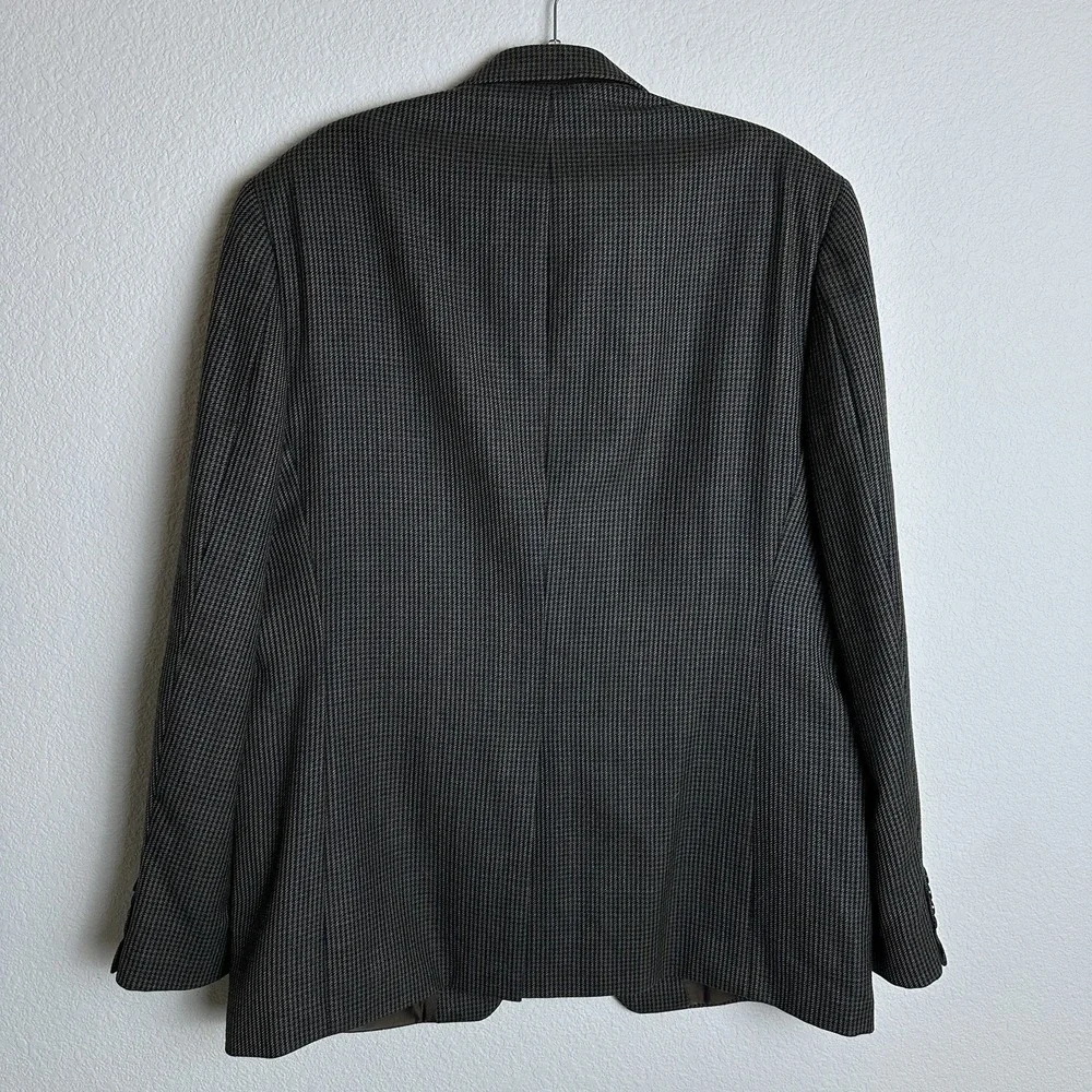 Lauren Ralph Lauren Mens 46L Wool Blazer‎ Brown Houndstooth Sport Coat 2-Button